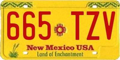 NM license plate 665TZV