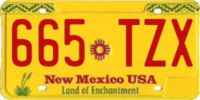 NM license plate 665TZX