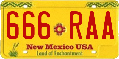 NM license plate 666RAA