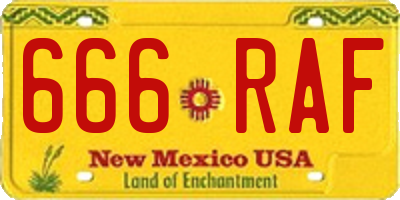 NM license plate 666RAF