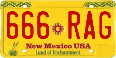 NM license plate 666RAG