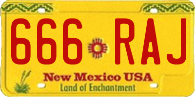 NM license plate 666RAJ