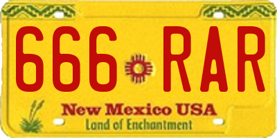 NM license plate 666RAR