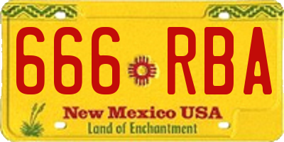 NM license plate 666RBA
