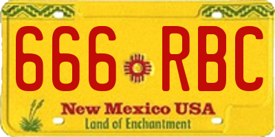 NM license plate 666RBC