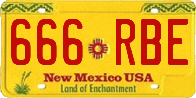 NM license plate 666RBE