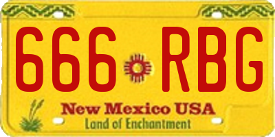 NM license plate 666RBG