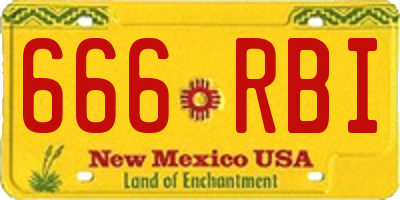 NM license plate 666RBI
