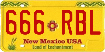 NM license plate 666RBL