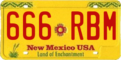 NM license plate 666RBM