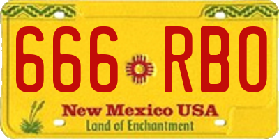 NM license plate 666RBO