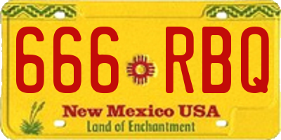 NM license plate 666RBQ