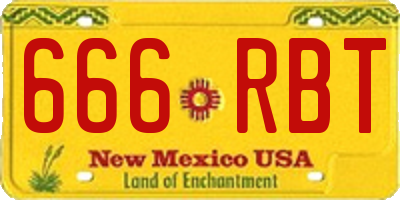 NM license plate 666RBT