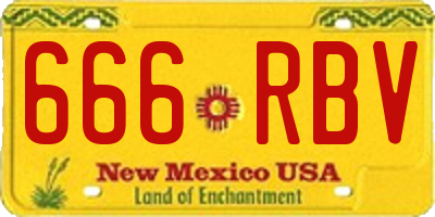 NM license plate 666RBV