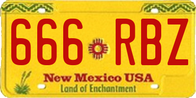 NM license plate 666RBZ