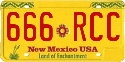 NM license plate 666RCC