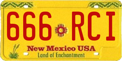 NM license plate 666RCI