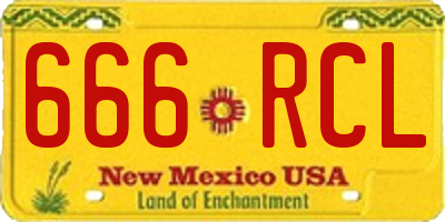 NM license plate 666RCL