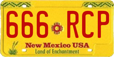 NM license plate 666RCP
