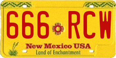 NM license plate 666RCW