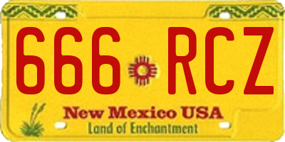 NM license plate 666RCZ