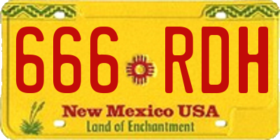NM license plate 666RDH
