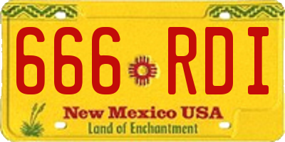NM license plate 666RDI