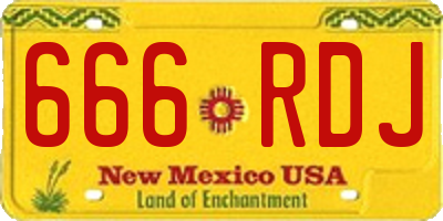 NM license plate 666RDJ
