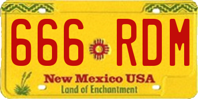 NM license plate 666RDM