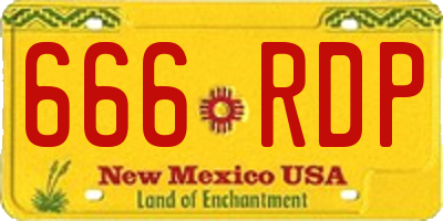 NM license plate 666RDP