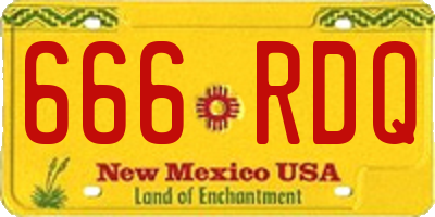 NM license plate 666RDQ