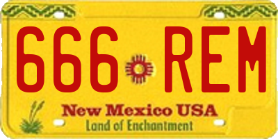 NM license plate 666REM