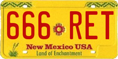 NM license plate 666RET