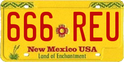 NM license plate 666REU