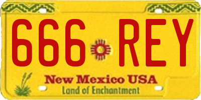 NM license plate 666REY