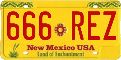 NM license plate 666REZ