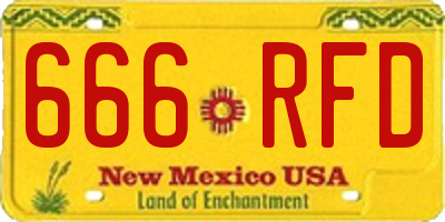 NM license plate 666RFD