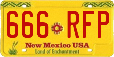 NM license plate 666RFP