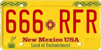 NM license plate 666RFR