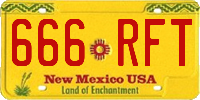 NM license plate 666RFT