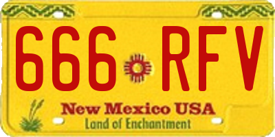 NM license plate 666RFV