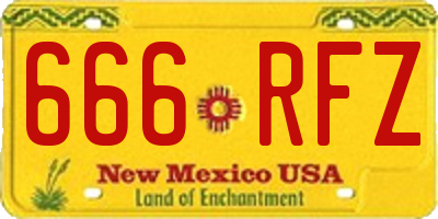 NM license plate 666RFZ