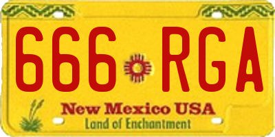 NM license plate 666RGA
