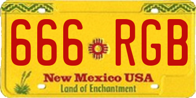 NM license plate 666RGB