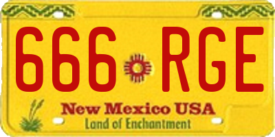 NM license plate 666RGE