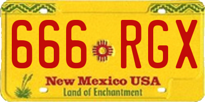 NM license plate 666RGX
