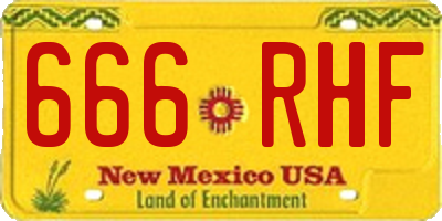 NM license plate 666RHF