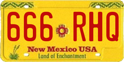 NM license plate 666RHQ