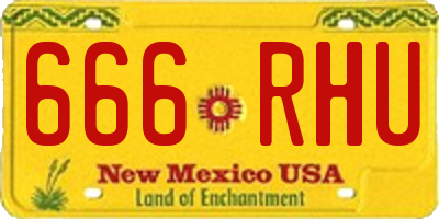 NM license plate 666RHU