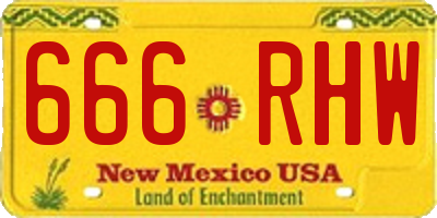 NM license plate 666RHW